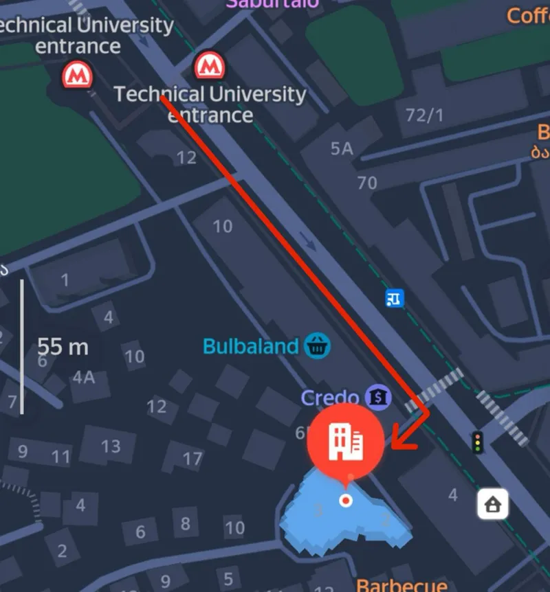 2-ოთახიანი ბინა Pekini-ზე, Saburtalo, $800/თვე